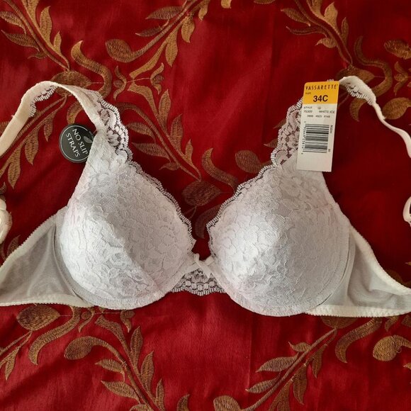 Vassarette White Lace Push Up Bra 34C NEW - Picture 3 of 7